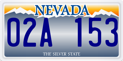 NV license plate 02A153
