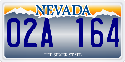 NV license plate 02A164
