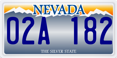 NV license plate 02A182
