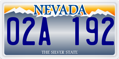 NV license plate 02A192