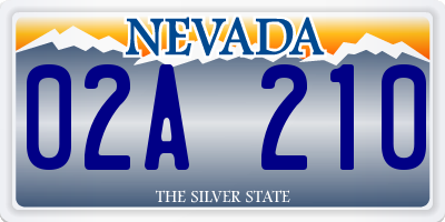 NV license plate 02A210
