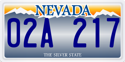 NV license plate 02A217