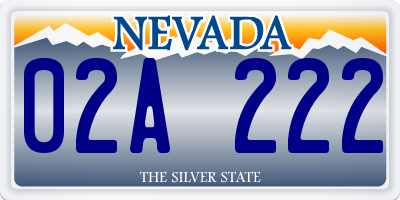 NV license plate 02A222