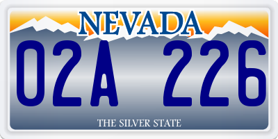 NV license plate 02A226