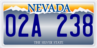 NV license plate 02A238