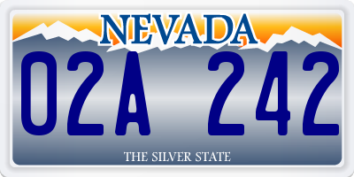NV license plate 02A242