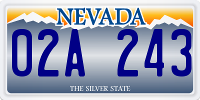NV license plate 02A243