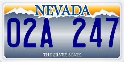 NV license plate 02A247