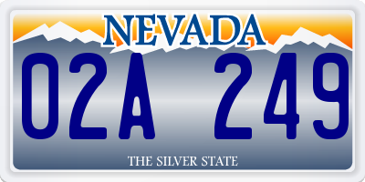 NV license plate 02A249