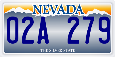 NV license plate 02A279