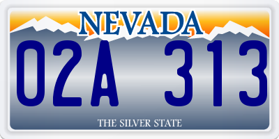 NV license plate 02A313