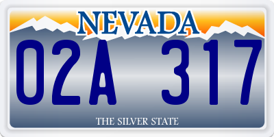 NV license plate 02A317