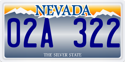 NV license plate 02A322