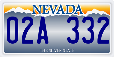 NV license plate 02A332