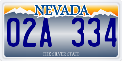 NV license plate 02A334