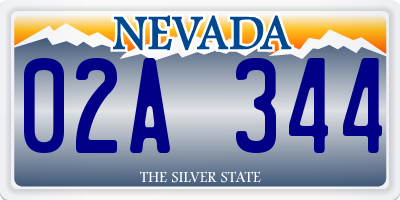 NV license plate 02A344