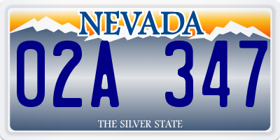 NV license plate 02A347