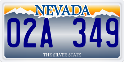 NV license plate 02A349