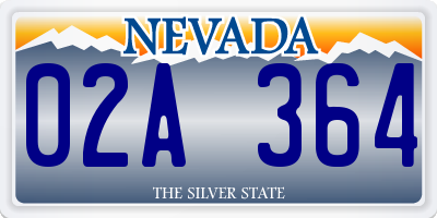 NV license plate 02A364