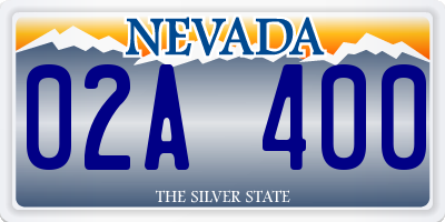 NV license plate 02A400