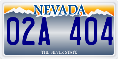 NV license plate 02A404
