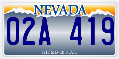 NV license plate 02A419