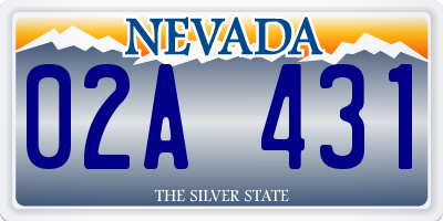 NV license plate 02A431