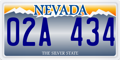 NV license plate 02A434