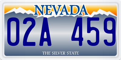 NV license plate 02A459