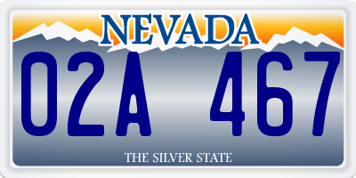 NV license plate 02A467