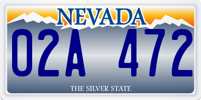 NV license plate 02A472