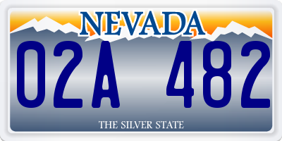 NV license plate 02A482