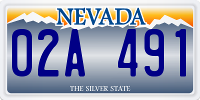 NV license plate 02A491