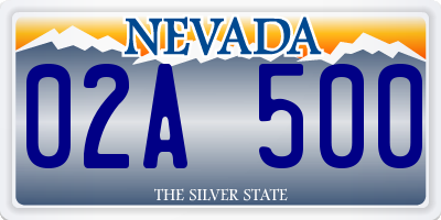 NV license plate 02A500