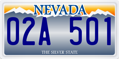 NV license plate 02A501