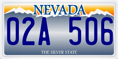 NV license plate 02A506