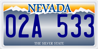 NV license plate 02A533