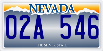 NV license plate 02A546