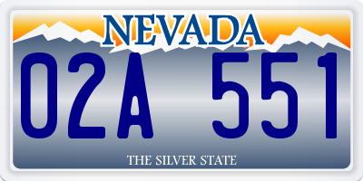 NV license plate 02A551