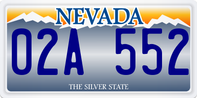 NV license plate 02A552