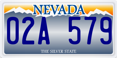 NV license plate 02A579