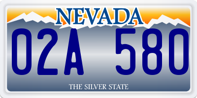 NV license plate 02A580