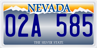NV license plate 02A585