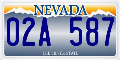 NV license plate 02A587