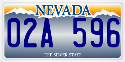 NV license plate 02A596