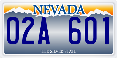 NV license plate 02A601