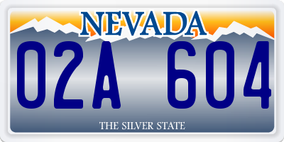 NV license plate 02A604