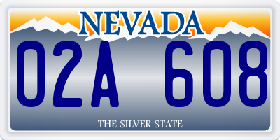 NV license plate 02A608