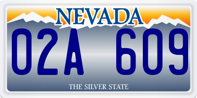 NV license plate 02A609