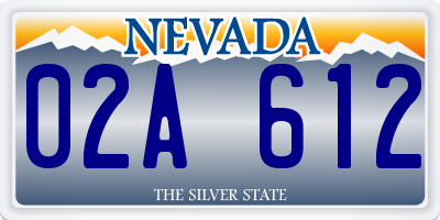 NV license plate 02A612